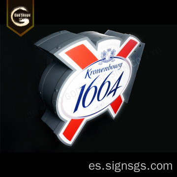 Signo de cajas de luz de barra de cerveza irregular